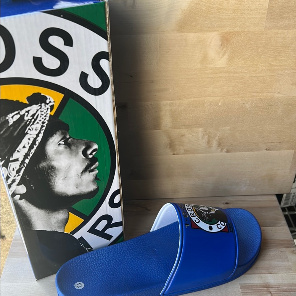 Cross Colours Snoop Dogg 1993 Blue Slide Sandals Mens Size 12 New